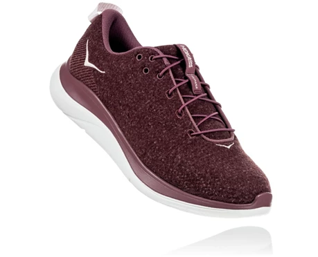 HOKA Hupana Flow Wool Vandresko Dame Lyserød Brune / Brune | GVEJY-8297