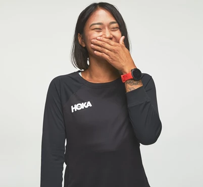 HOKA Performance 3/4 Sleeve Løbetop Dame Sort | KXEBR-2791
