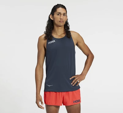 HOKA Singlet Løbetop Herre Grå | DMFEN-6153